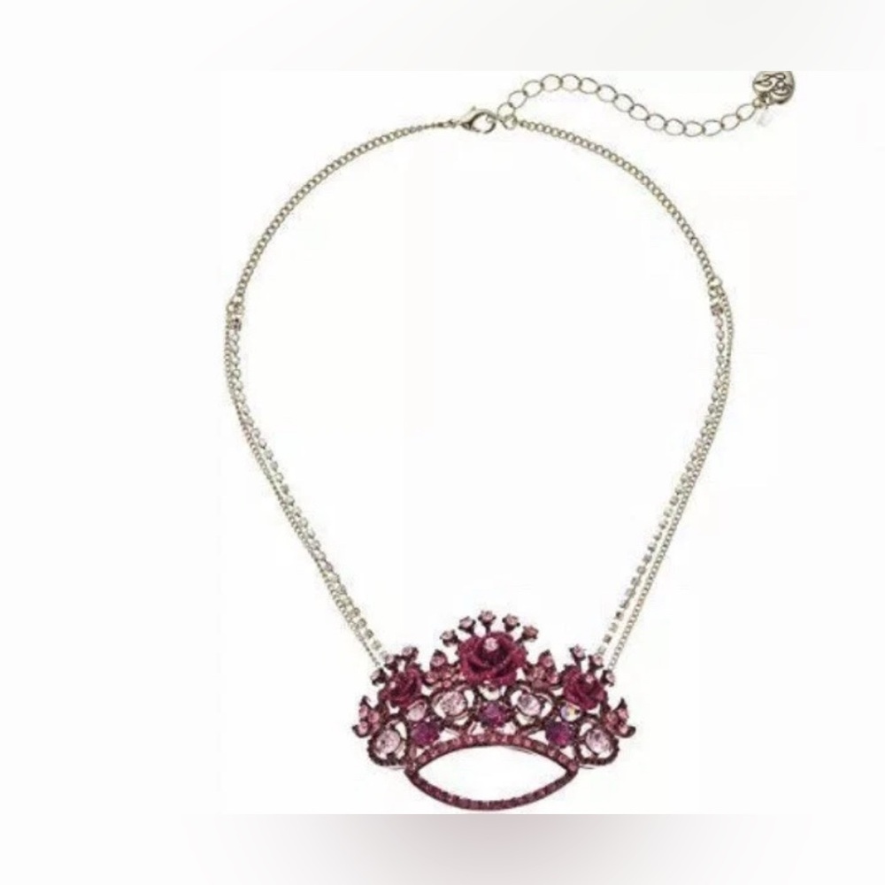 Betsey Johnson In Love crown pendant  Necklace